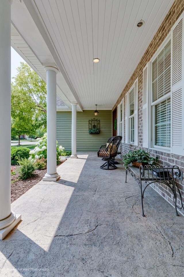 view of patio with a porch