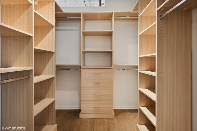 spacious closet featuring hardwood / wood-style flooring