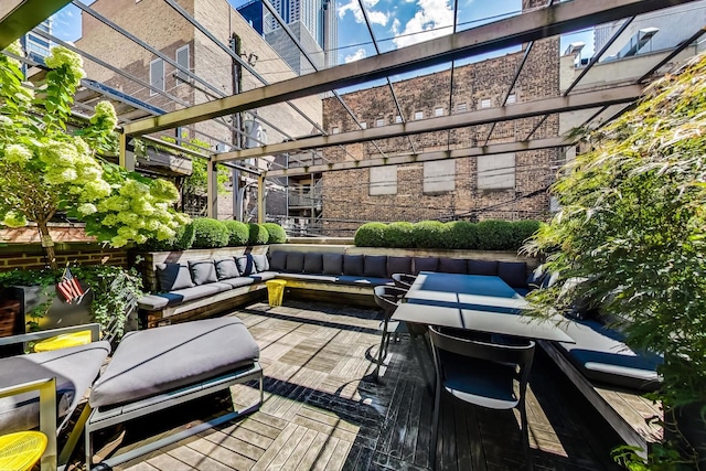 deck with an outdoor hangout area