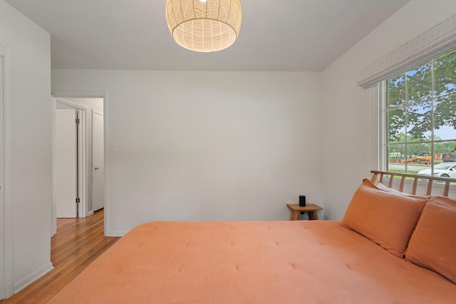 bedroom featuring light hardwood / wood-style floors