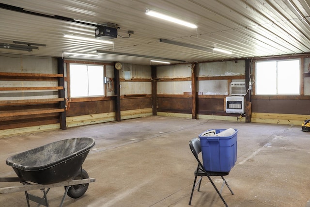 basement featuring heating unit