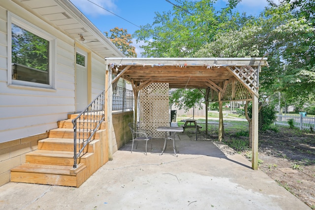 view of patio / terrace with a gazebo