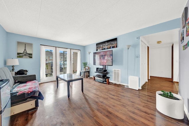 living room featuring hardwood / wood-style flooring