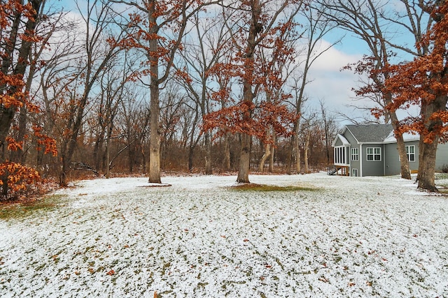 view of snowy yard