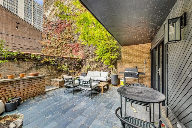 view of patio with an outdoor hangout area