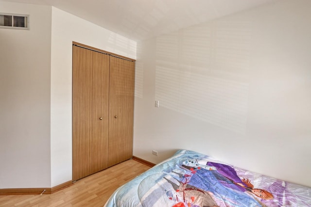 bedroom with light wood-type flooring