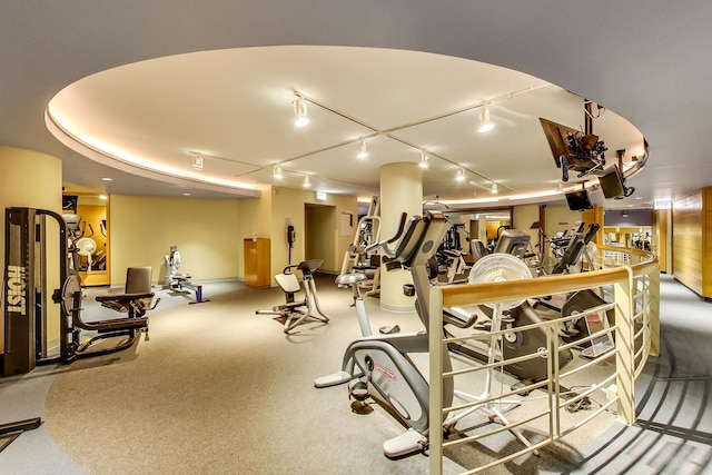 155 N Harbor Dr Unit 1003, Chicago, IL 60601 - gym with baseboards and rail lighting