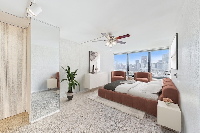 155 N Harbor Dr Unit 1003, Chicago, IL 60601 - carpeted bedroom with a view of city and a ceiling fan