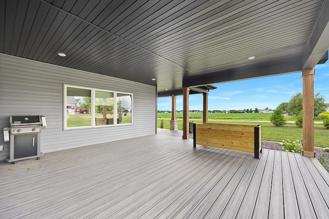 deck featuring area for grilling