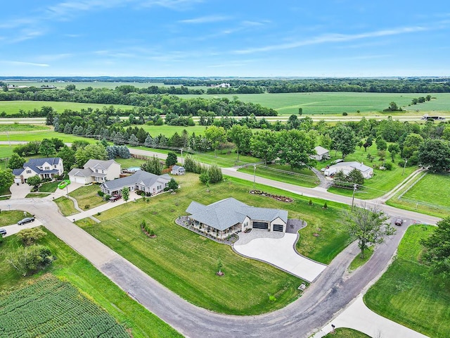 drone / aerial view featuring a rural view