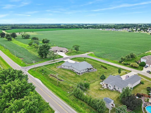 bird's eye view with a rural view