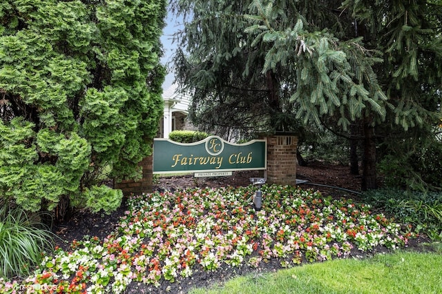 view of community sign