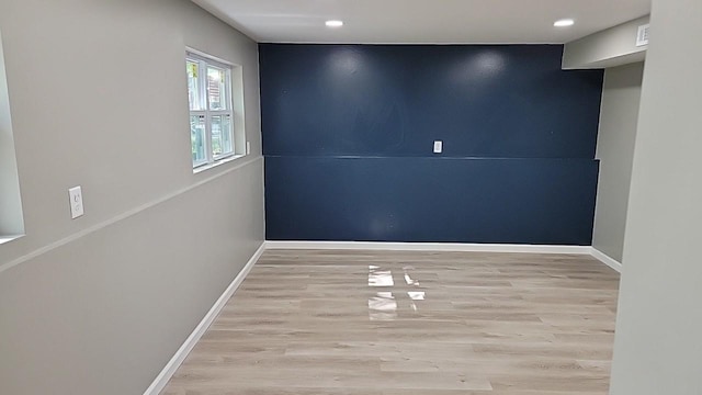 empty room featuring light wood-type flooring