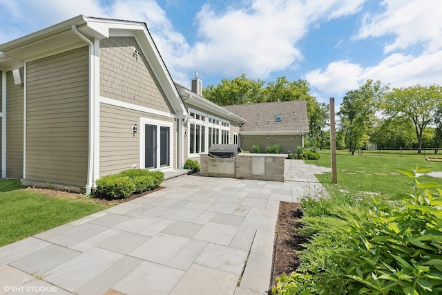 view of patio with grilling area