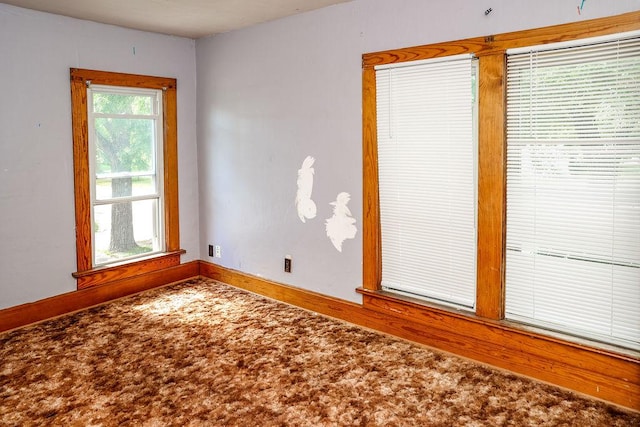 carpeted spare room with plenty of natural light