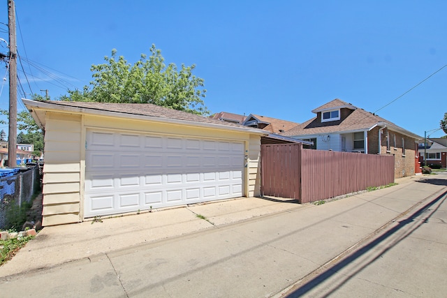 view of garage