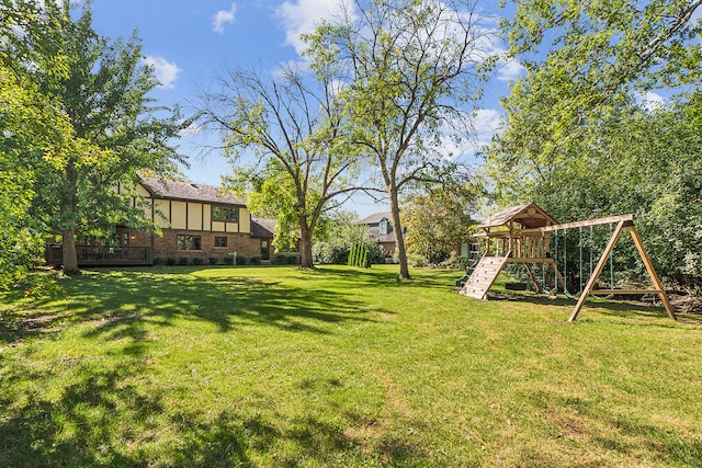 view of yard featuring a playground