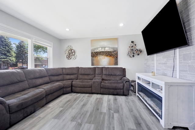 living room featuring light hardwood / wood-style floors