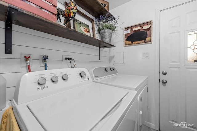 laundry area featuring washing machine and dryer