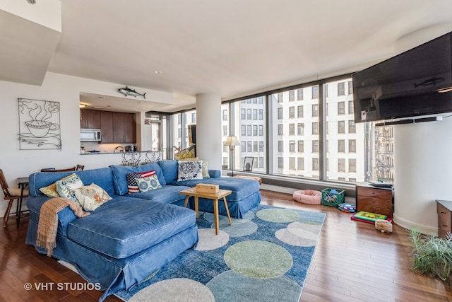 living room featuring hardwood / wood-style floors