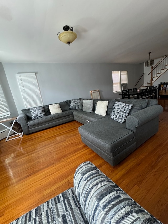 living room featuring hardwood / wood-style floors