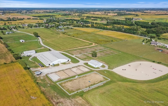 aerial view featuring a rural view