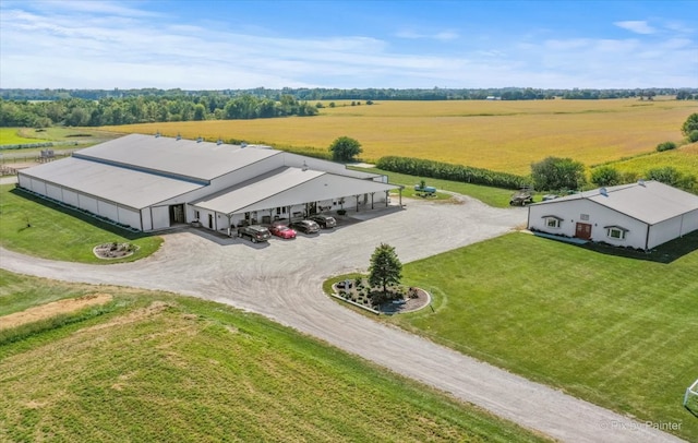 drone / aerial view with a rural view