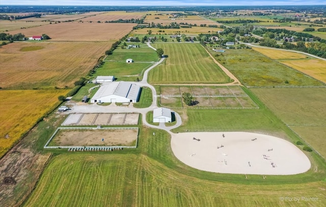 drone / aerial view with a rural view