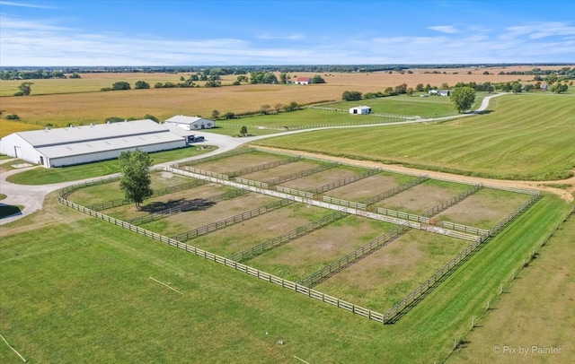 aerial view featuring a rural view