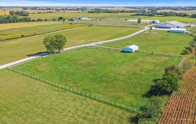 drone / aerial view featuring a rural view