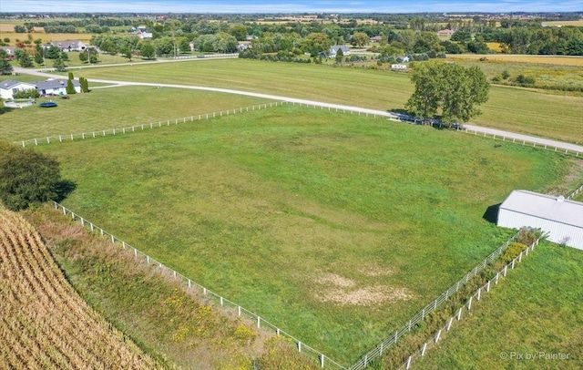 bird's eye view featuring a rural view