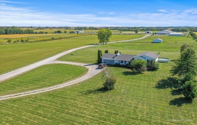 drone / aerial view featuring a rural view