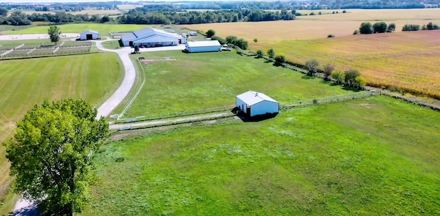 aerial view featuring a rural view