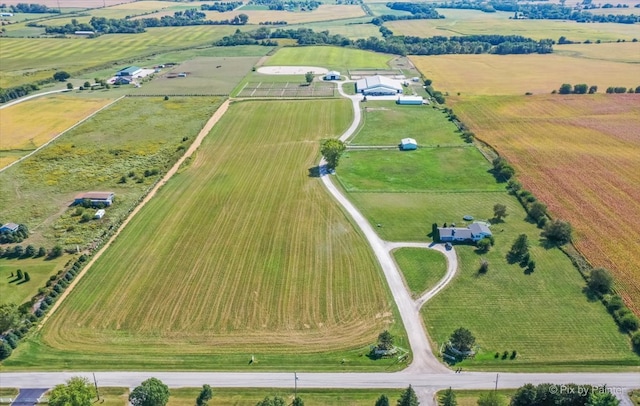 bird's eye view featuring a rural view