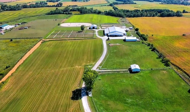 aerial view with a rural view