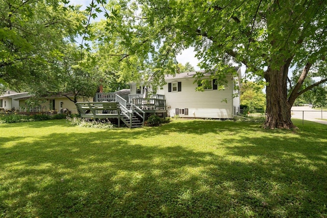 view of yard featuring a deck