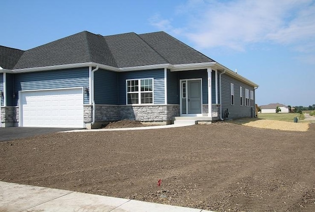 view of front of house with a garage