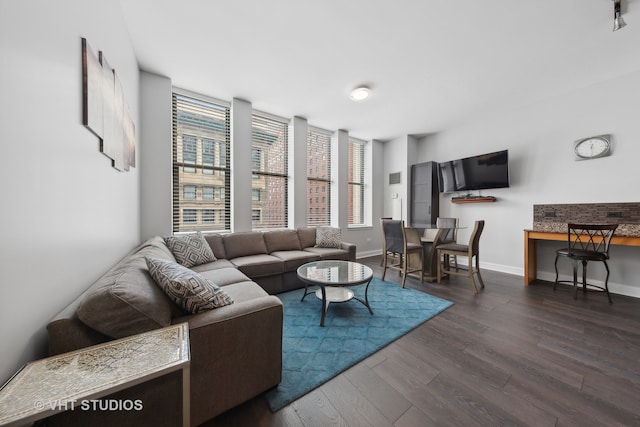 living room featuring hardwood / wood-style floors