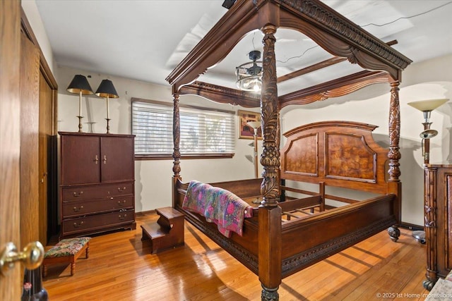 bedroom featuring light wood-type flooring