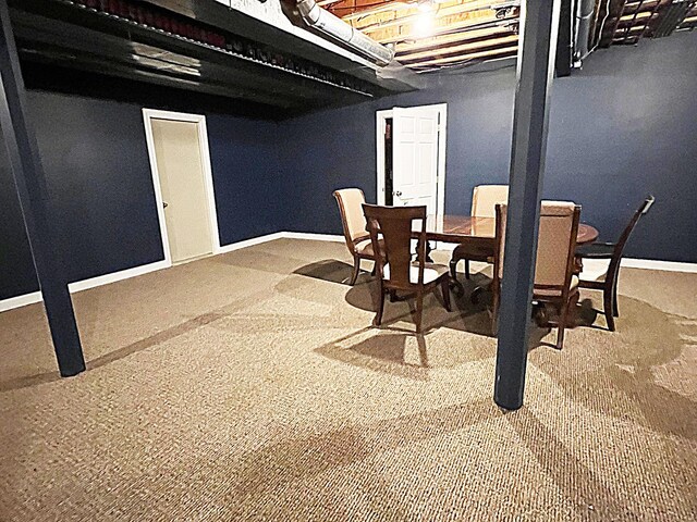 dining room with carpet flooring