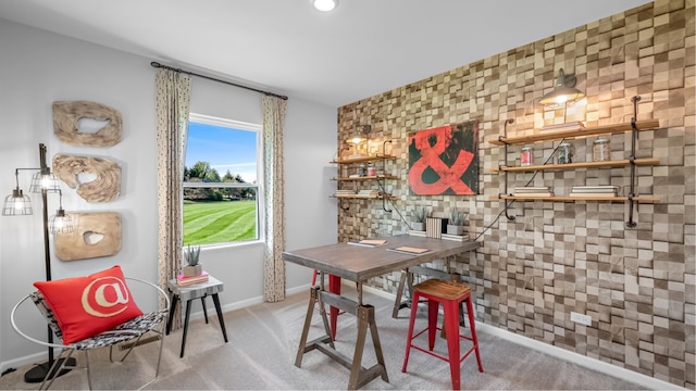 dining room featuring carpet floors