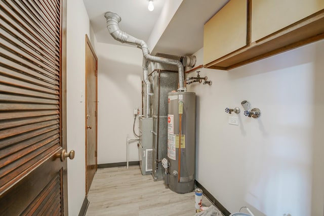 utility room featuring gas water heater