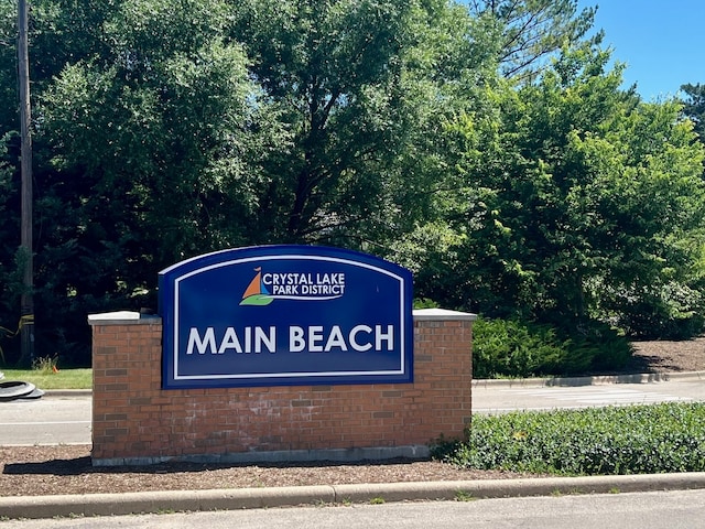 view of community sign