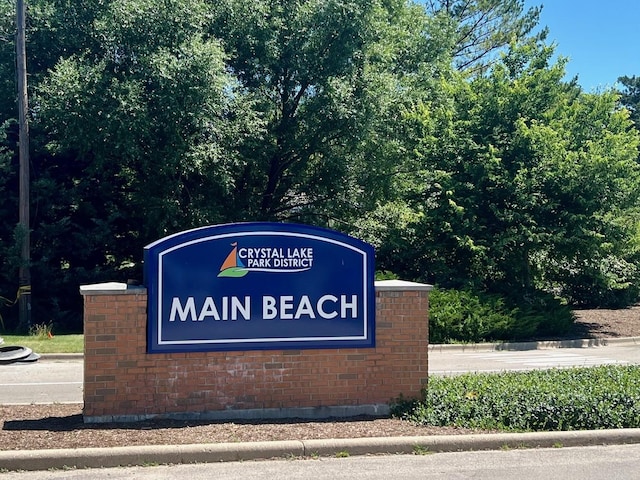 view of community sign