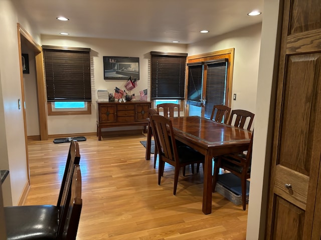 dining room featuring light wood-type flooring