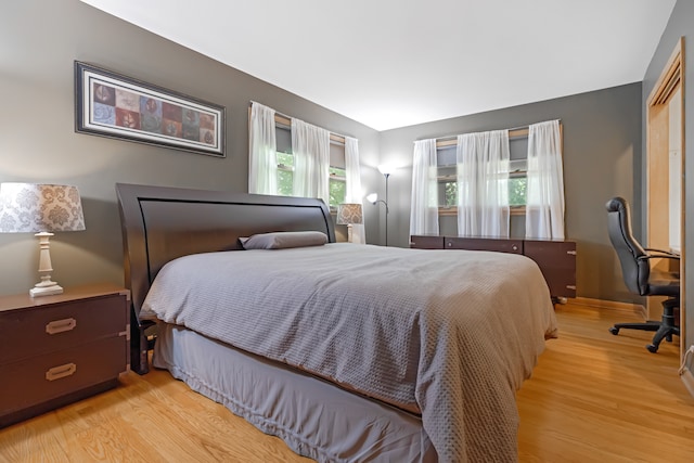 bedroom featuring light hardwood / wood-style flooring