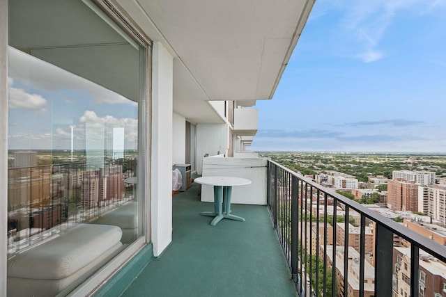 balcony with a view of city