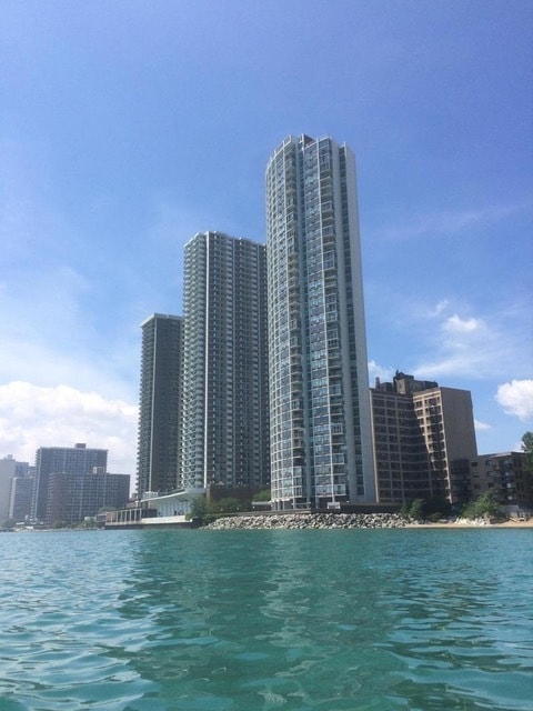 water view with a view of city