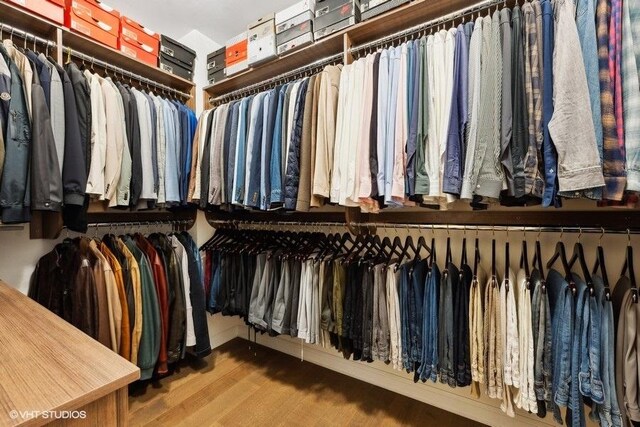 spacious closet featuring wood-type flooring