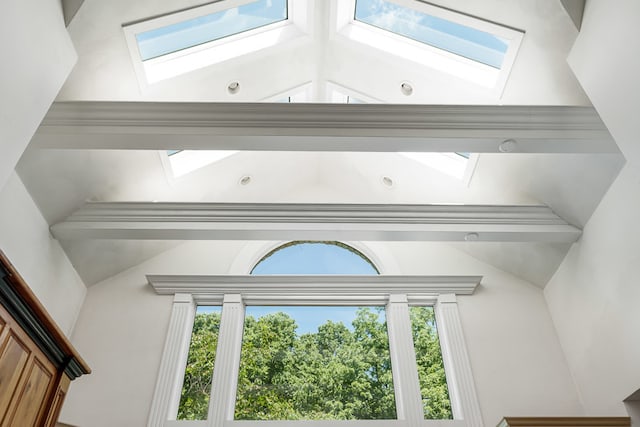 interior details with a skylight